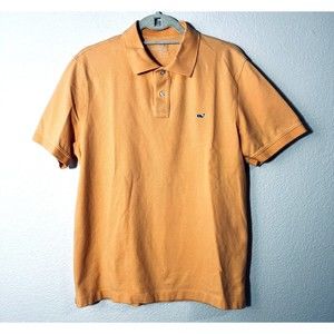 Vineyard Vines Mens Shirt Size Medium Orange Polo Golf Short Sleeve 1k050